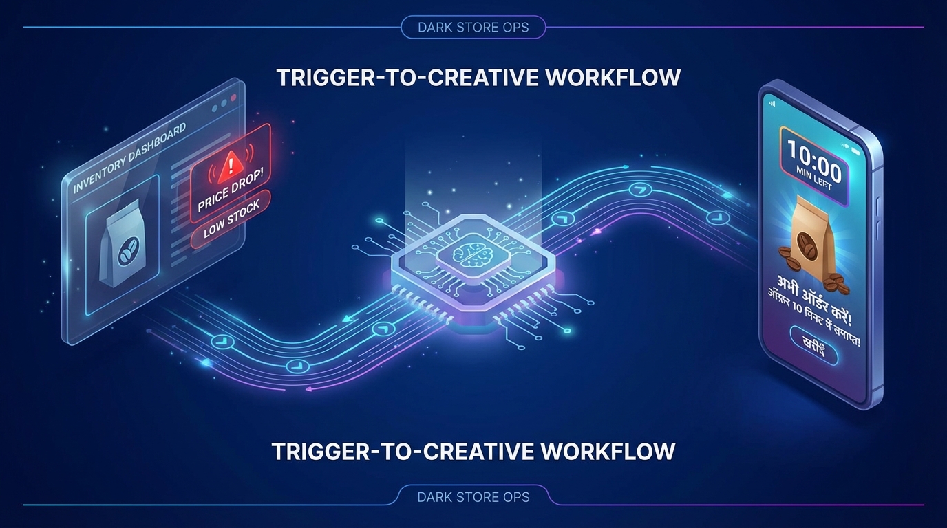 AI video workflows for quick commerce dark stores in India