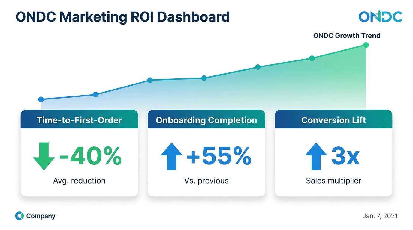 ONDC ROI measurement framework dashboard illustration
