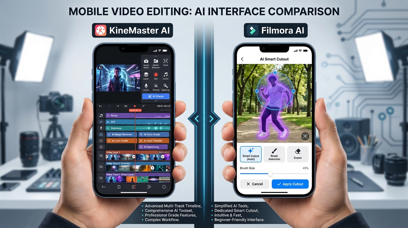 AI captions, background removal, and text-to-video on mobile editors