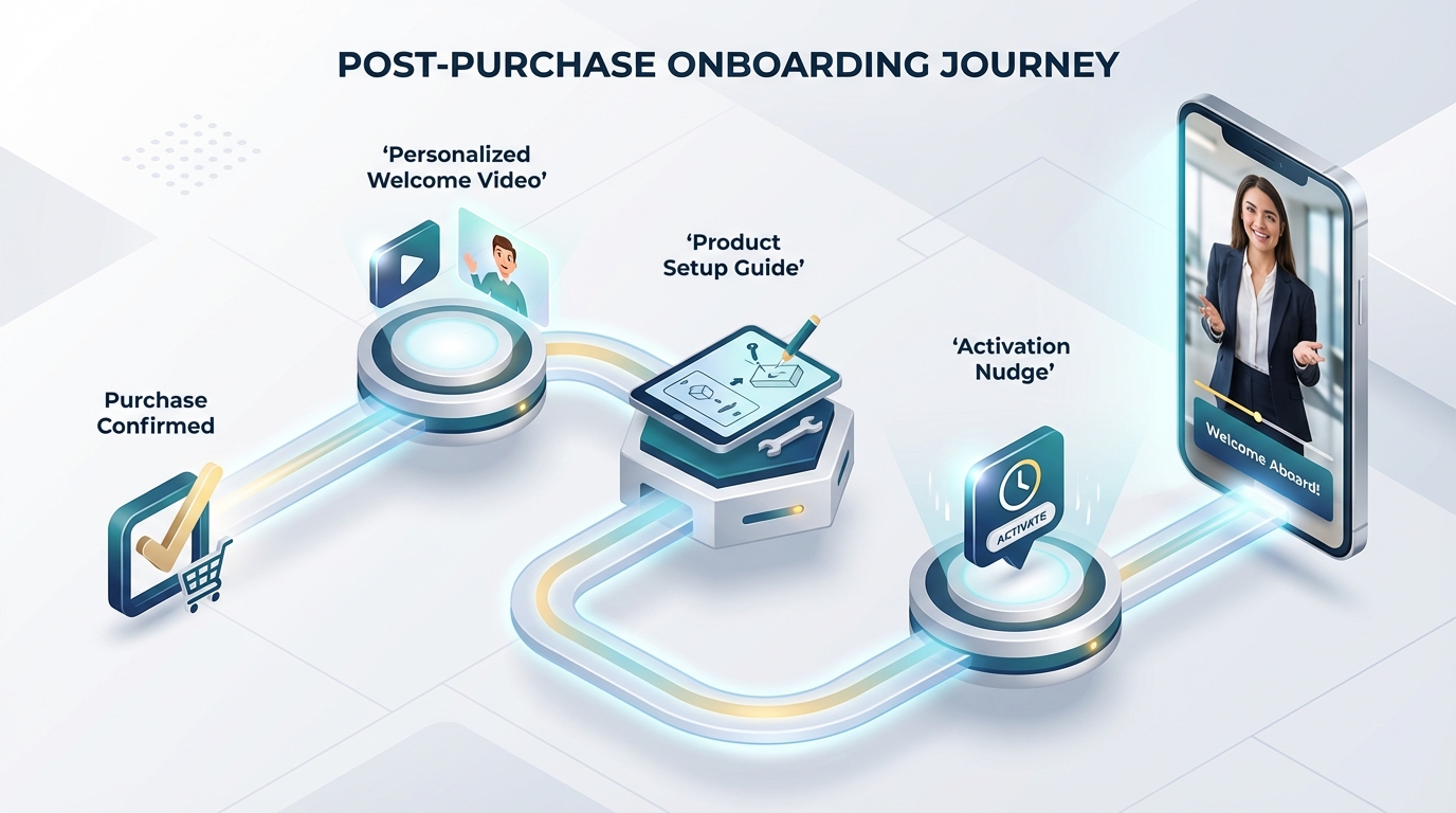 Illustration of predictive video triggers for upsell, cross-sell, and replenishment flows