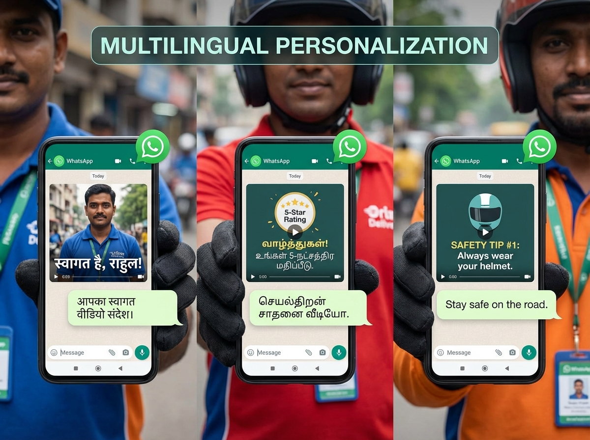 Examples of personalized video campaigns for gig partner engagement and rewards