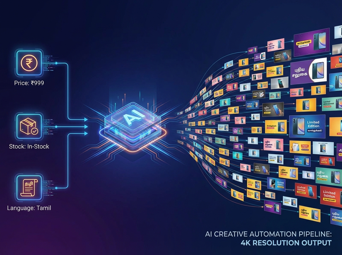 Automated data-to-video workflow for retail media creative at SKU scale