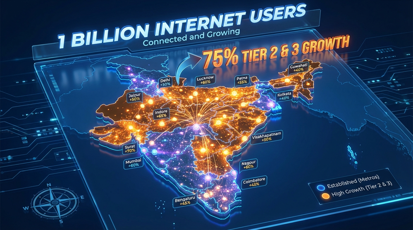 Illustration of Hinglish AI video adoption across Bharat
