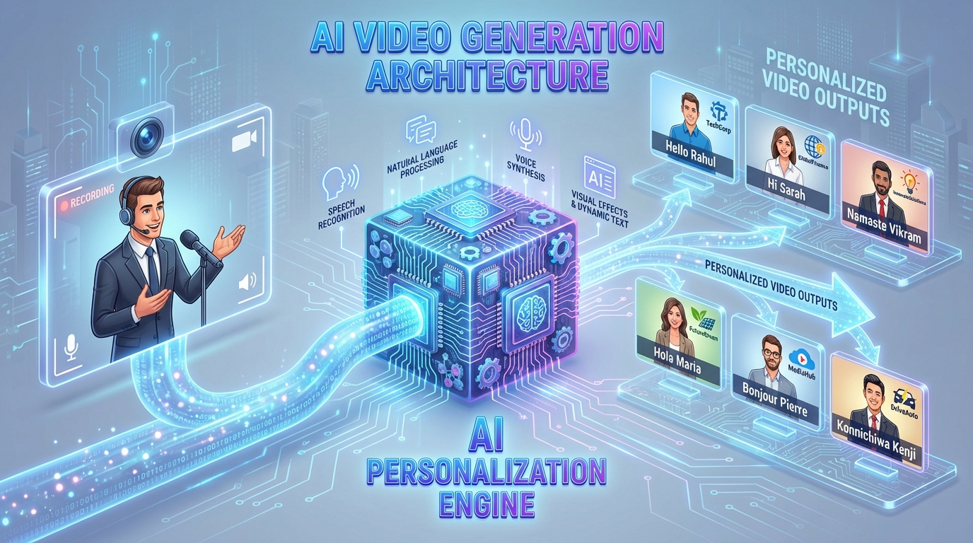 Diagram showing multi-stakeholder video engagement for buying committees