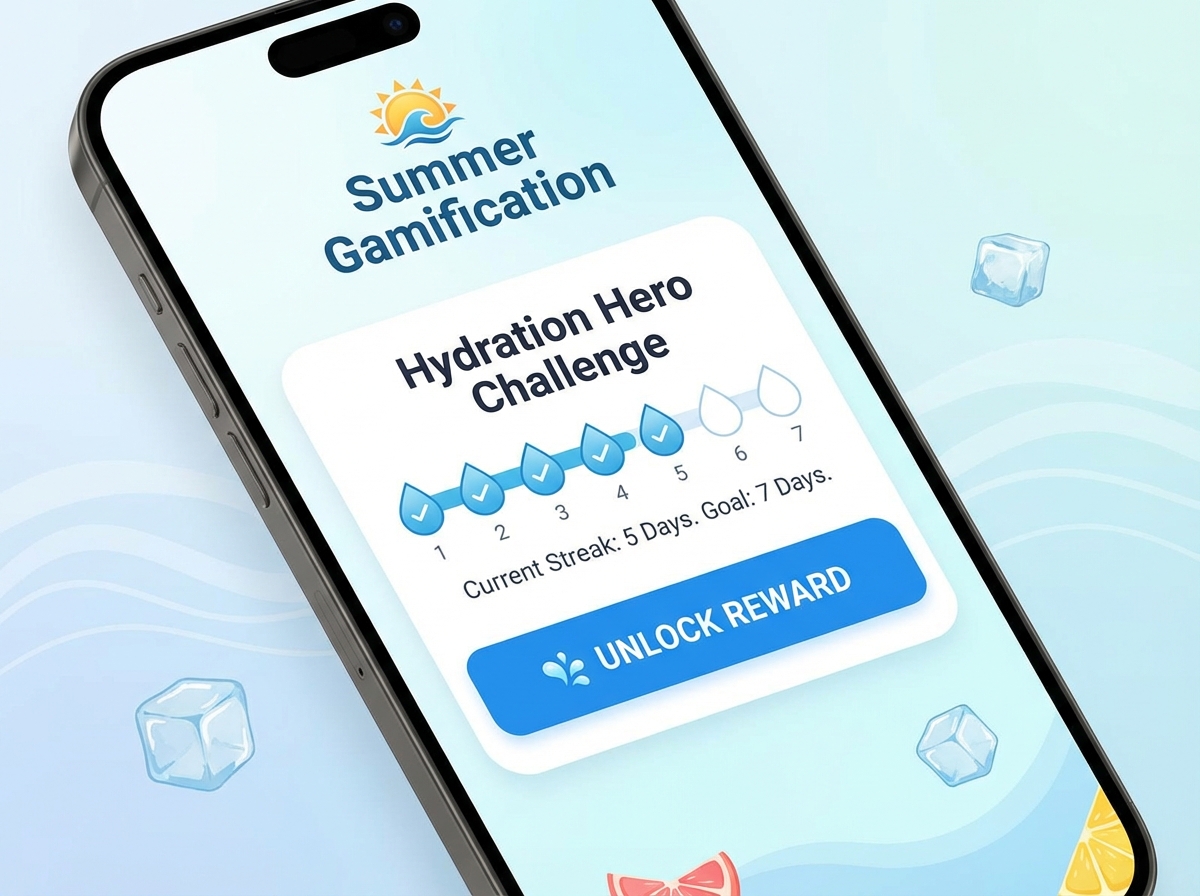 Gamified summer shopping and behavioral cooling commerce dashboard example