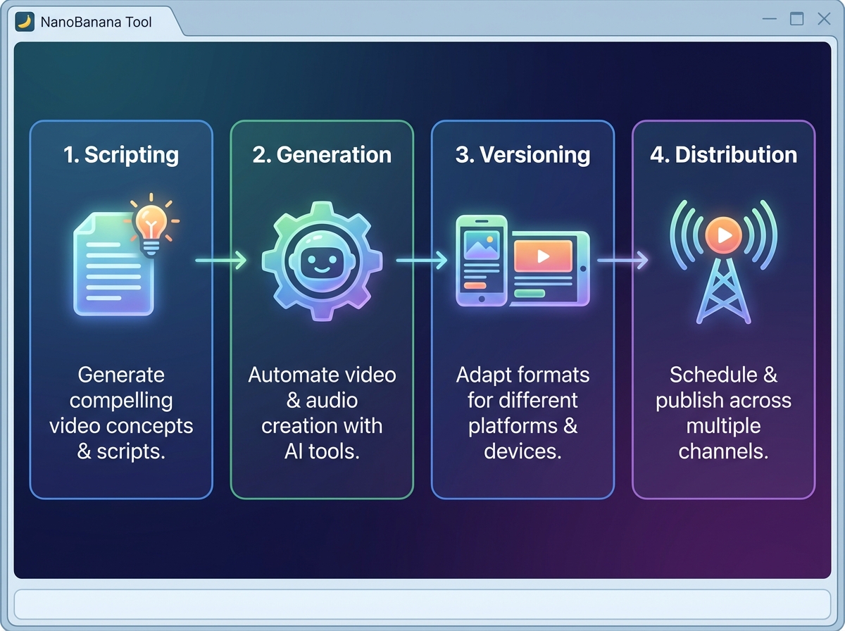 Dashboard showing batch production workflow with AI avatars