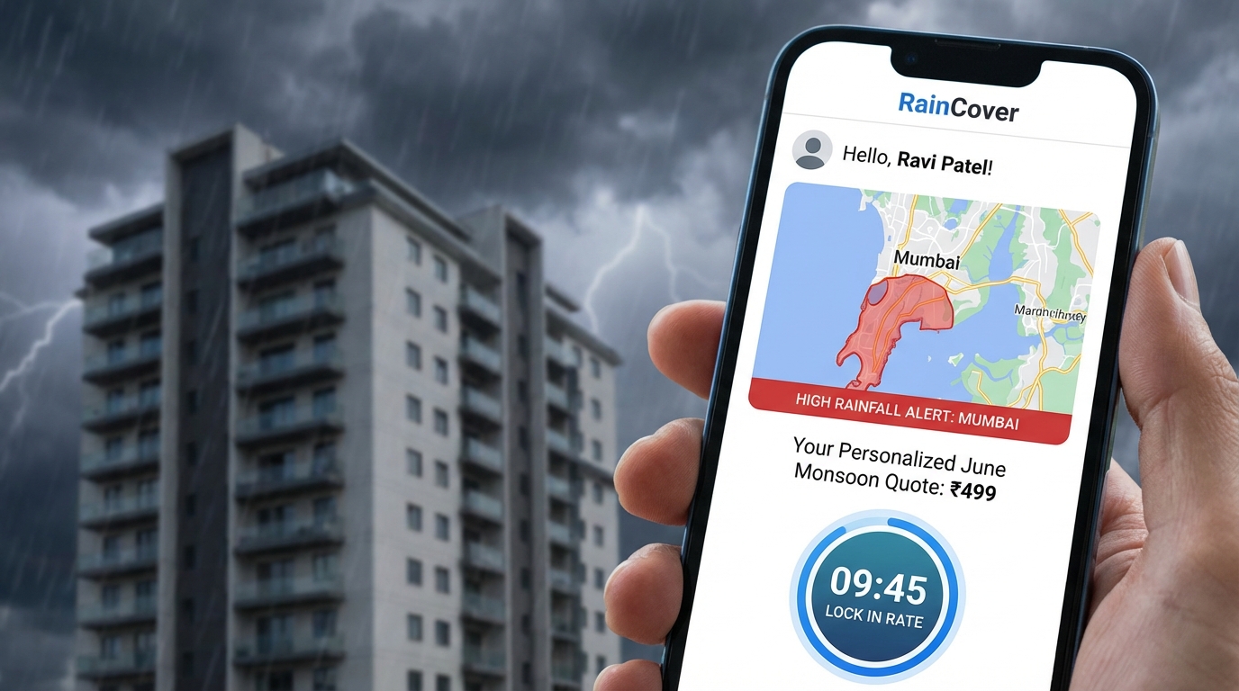 DOOH billboard switching creatives based on live rain feed in Indian metro