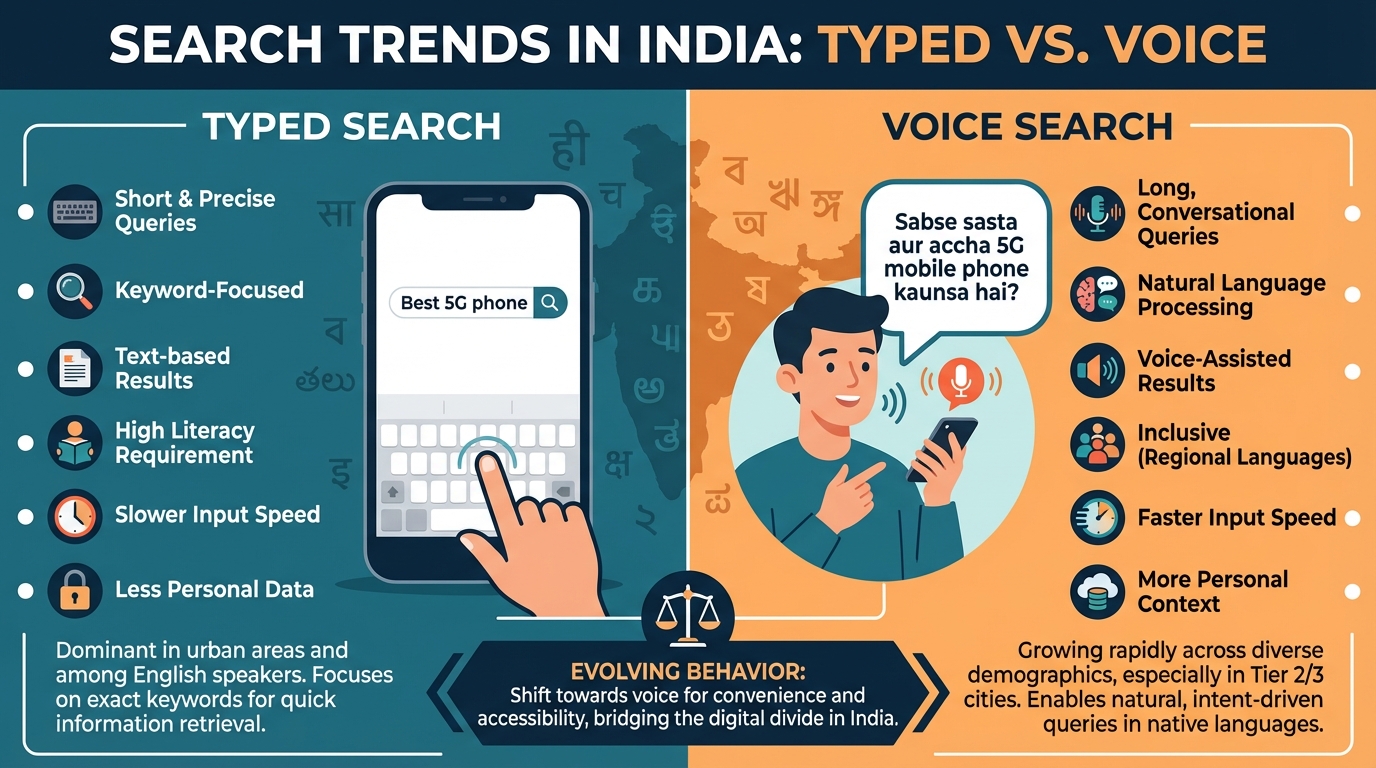 Illustration of Indic language voice search and video SEO convergence