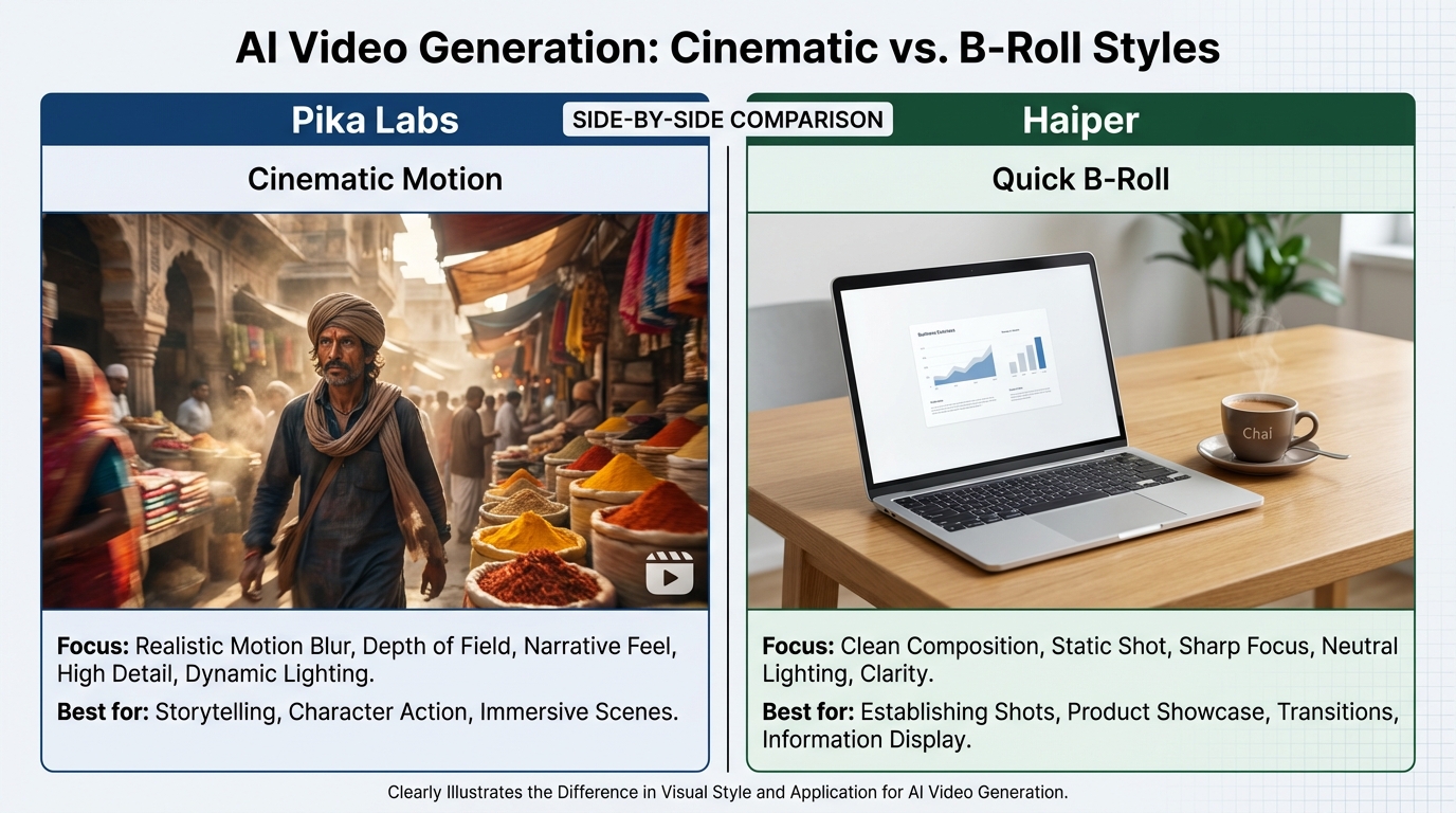 Example output frames from Genmo and Leonardo Motion for student creators in India