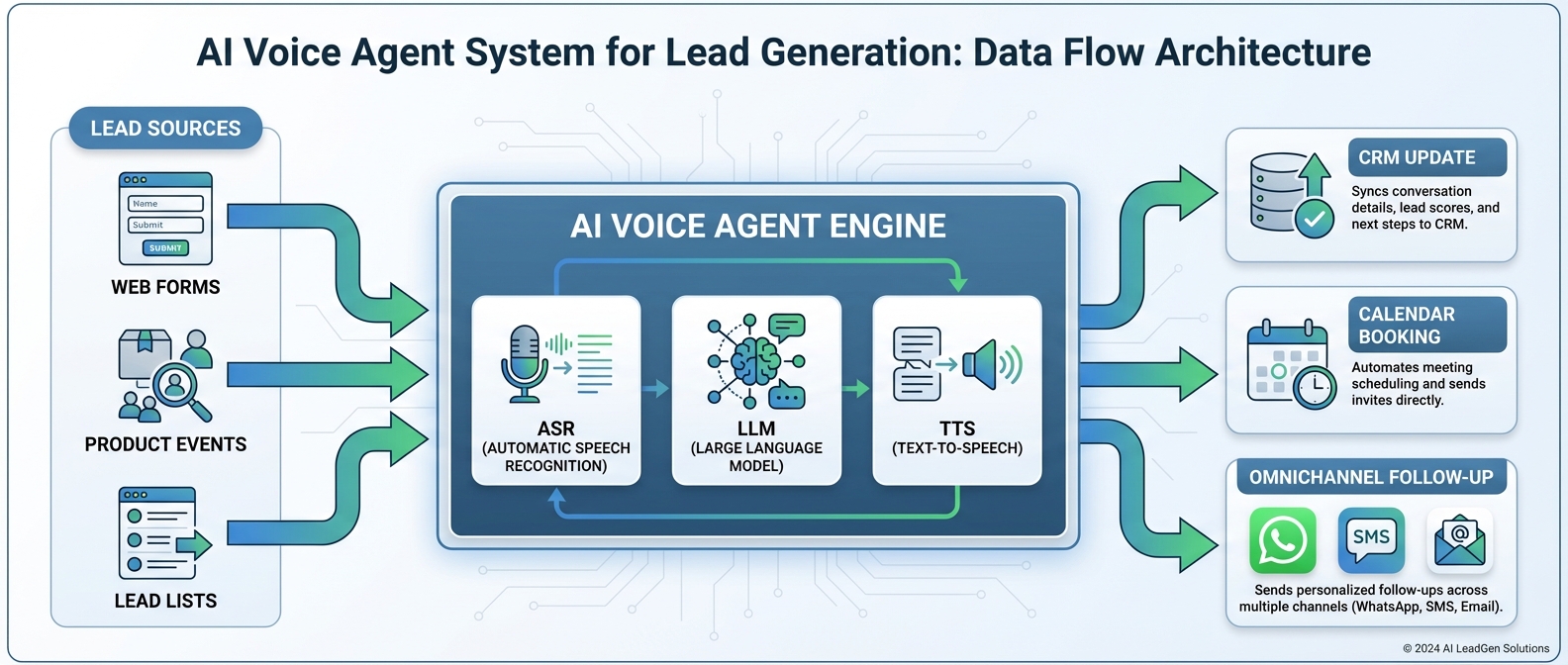 AI voice agent for lead generation calling prospects and booking SaaS demos
