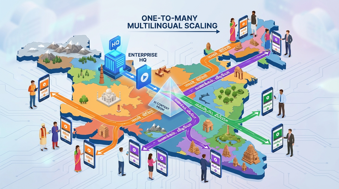 AI-powered field force video workflow example with personalized overlays
