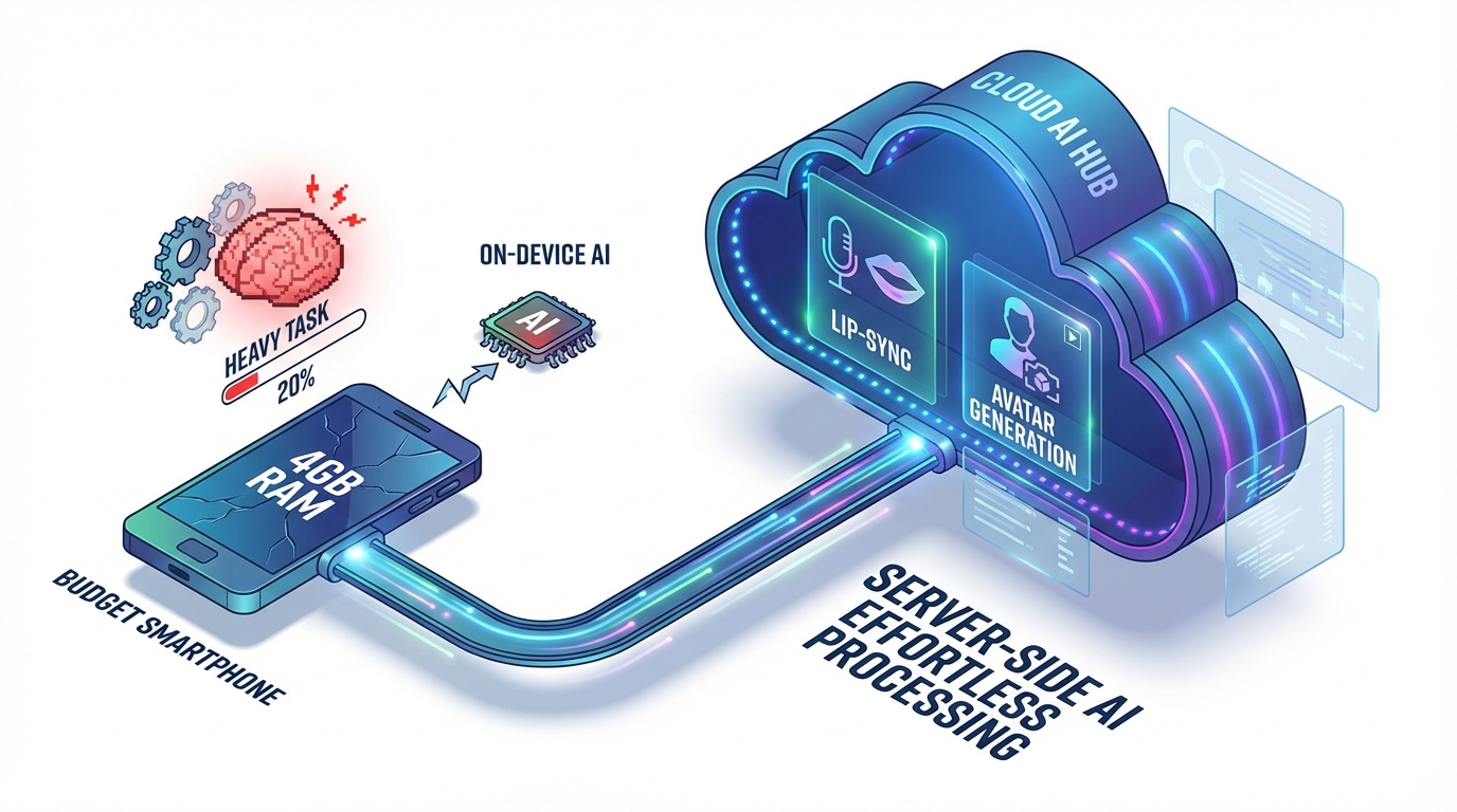 AI video editing on budget devices in India
