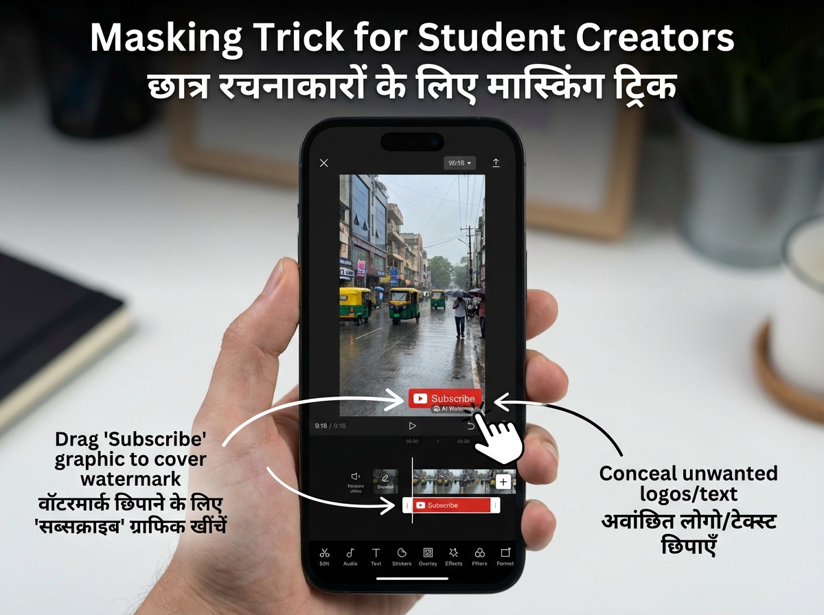Illustration showing watermark placement and ethical disclosure for AI-generated videos