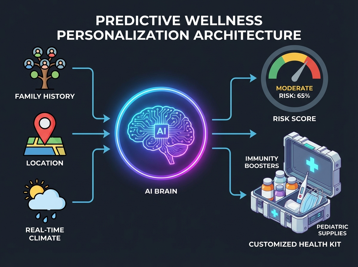 AI video content engine storyboard for seasonal health kit instructions