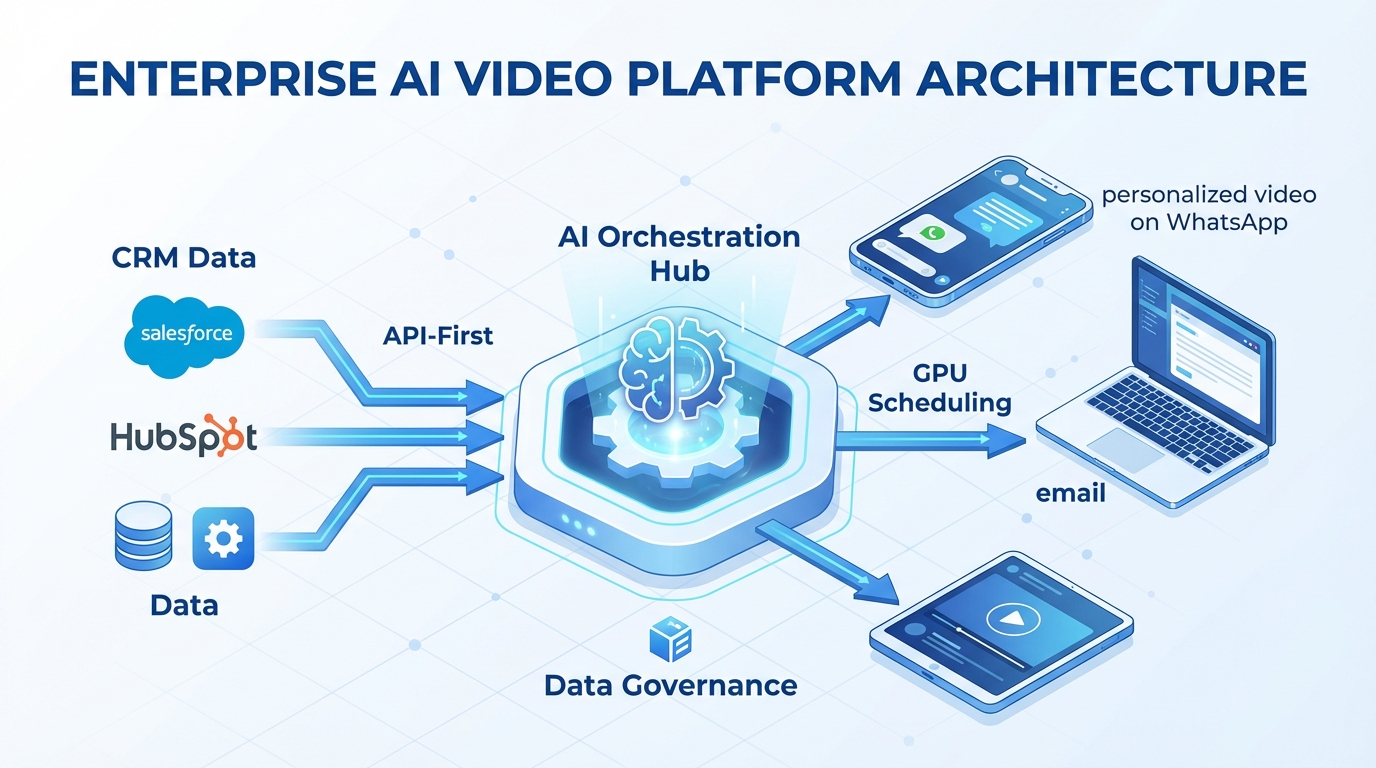 Architecture for an enterprise AI video platform enabling governed personalization at scale
