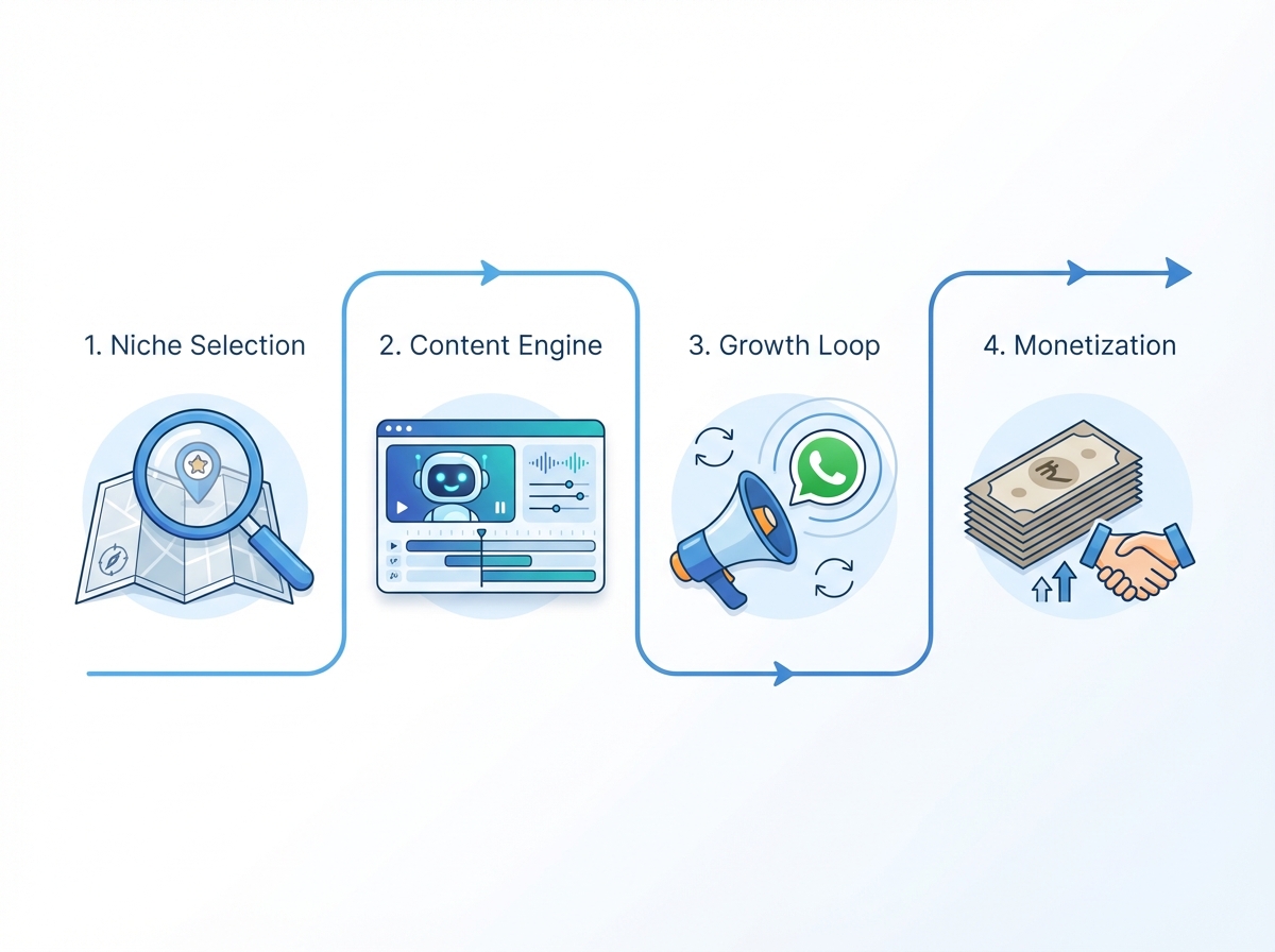 AI avatars and text-to-video content engine illustration