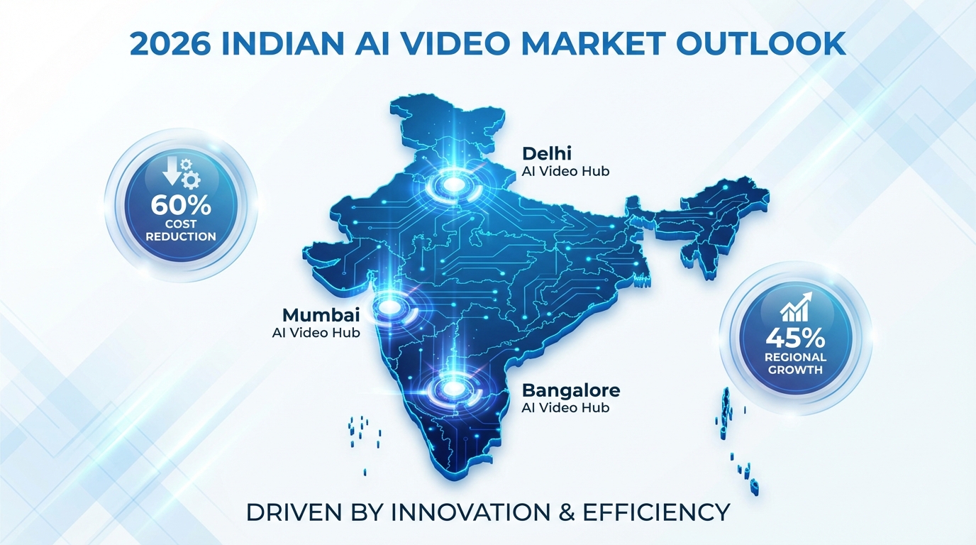 Collage showcasing AI video generation tools used in India