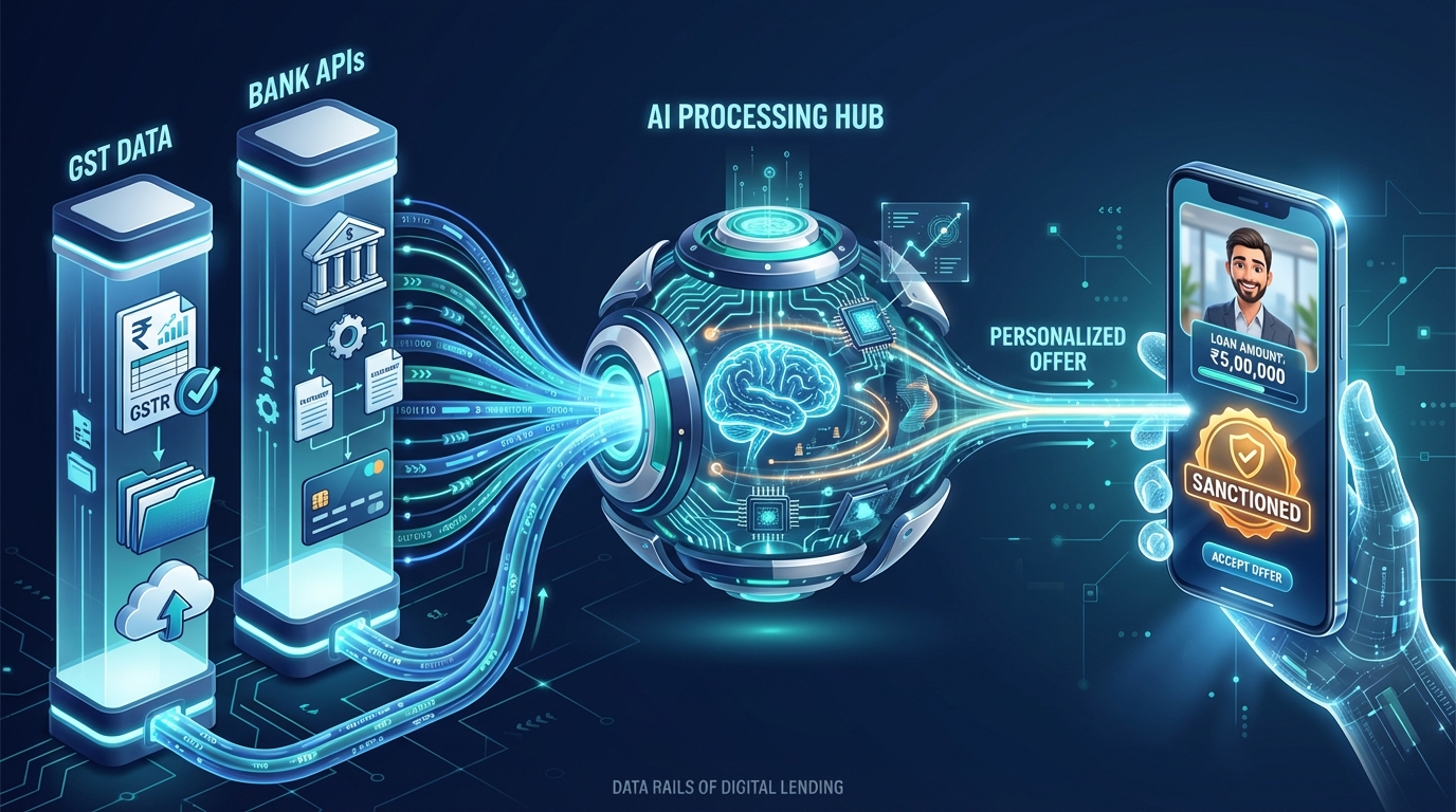 Illustration of MSME digital lending automation and AI credit assessment videos