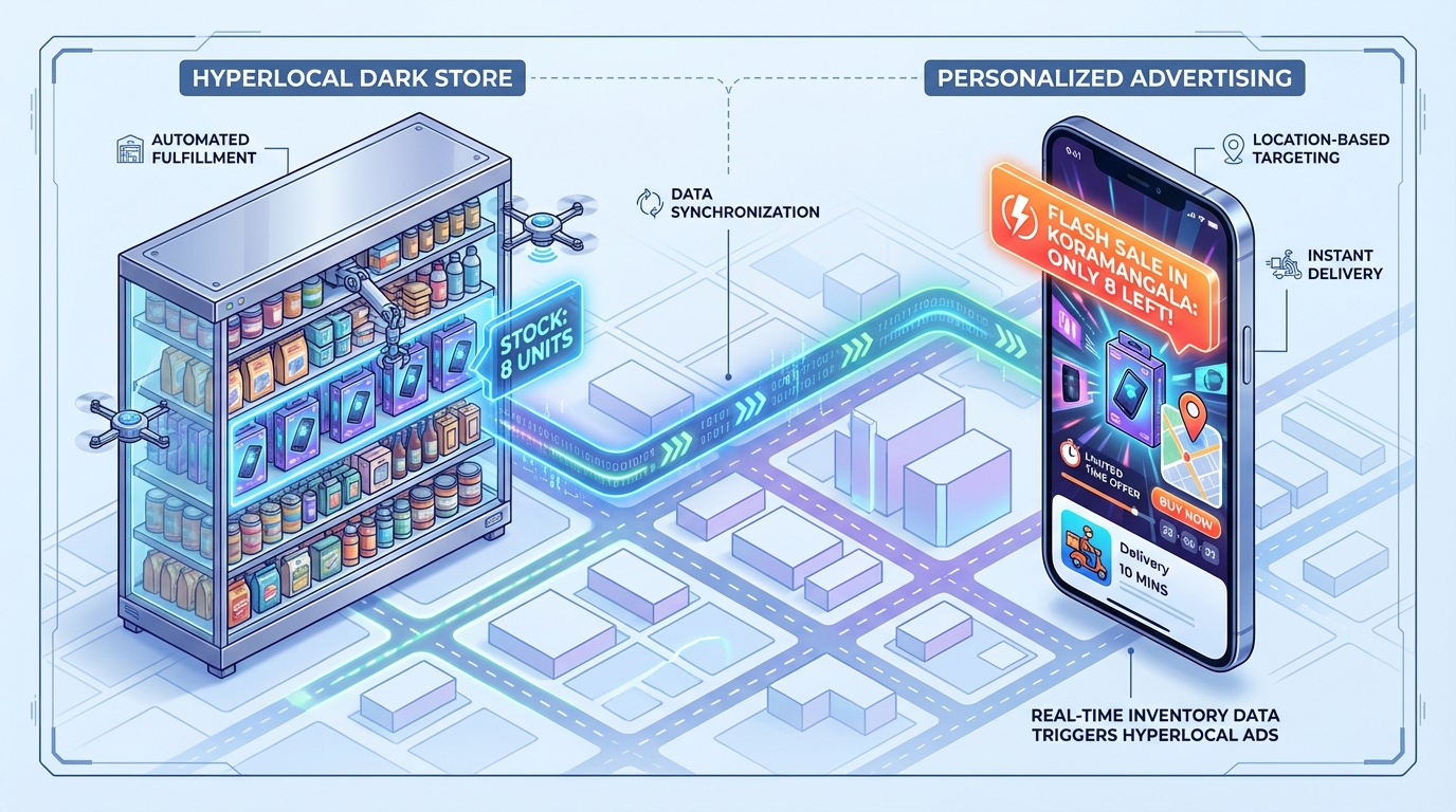 Example of platform-exclusive video offer integrated in a quick commerce app UI