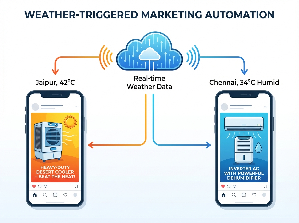 Regional heat wave targeting with vernacular creative and pin-code activation