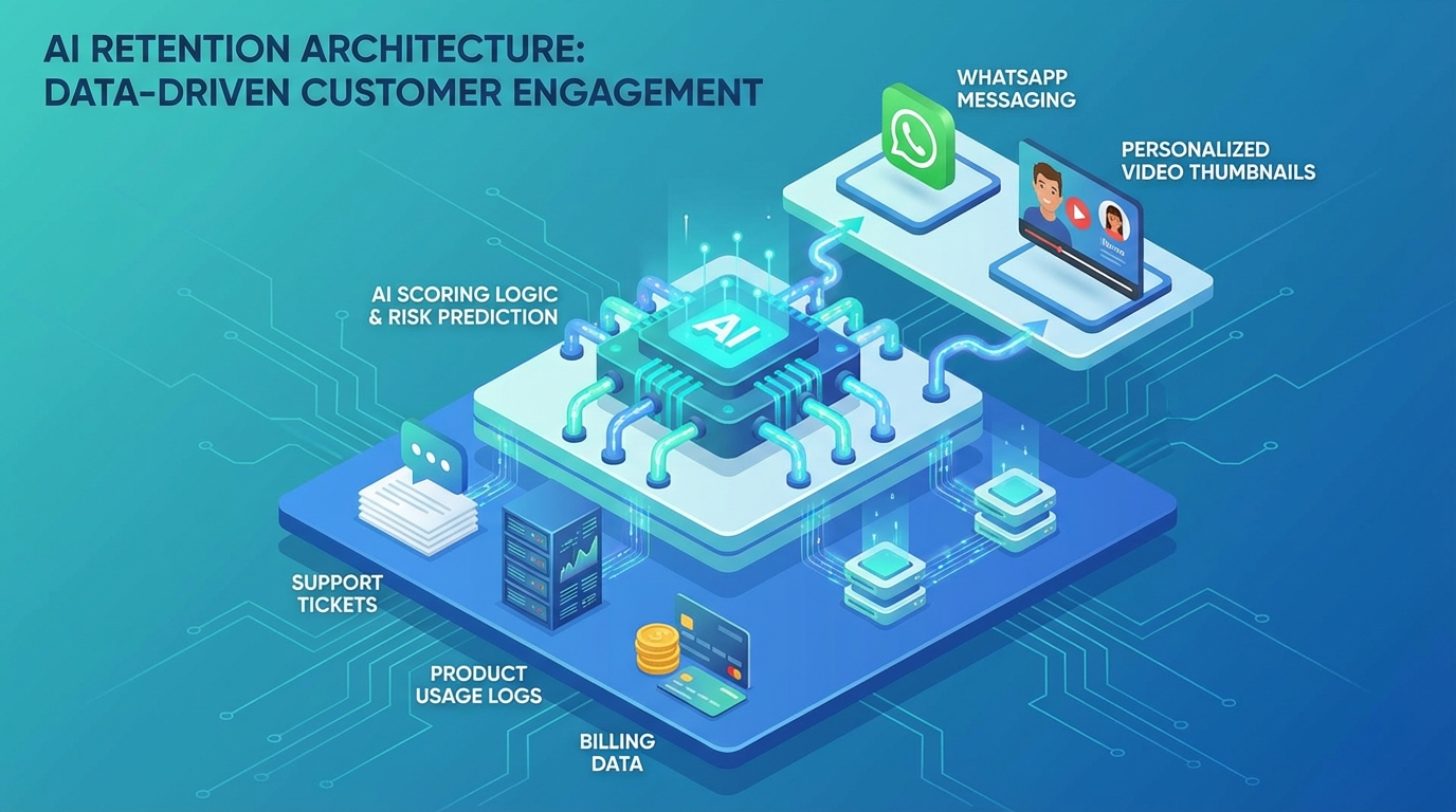 AI retention analytics and customer health scoring automation visualization