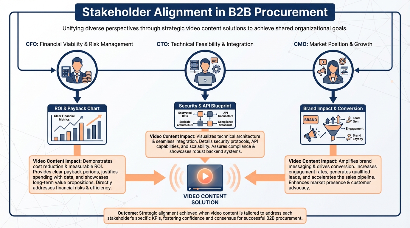 Video-led procurement acceleration illustration