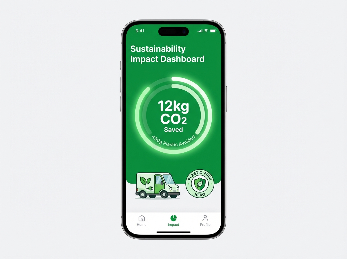 Personalized carbon footprint and impact visualization example