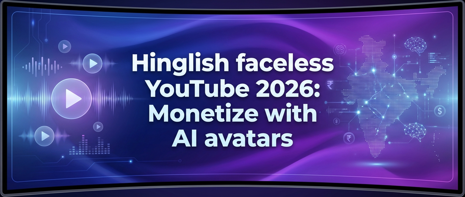 Hinglish faceless YouTube 2026: Monetize with AI avatars