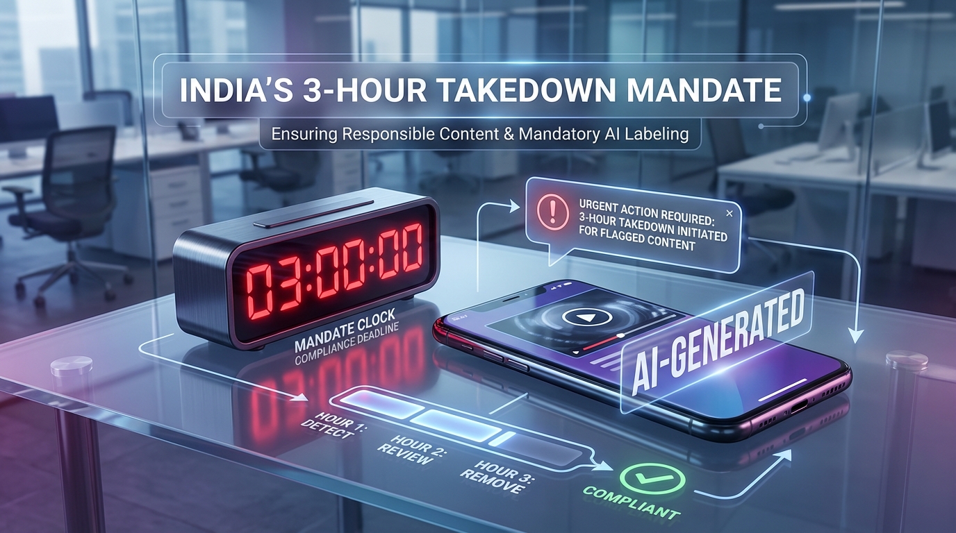Illustration of India’s 2026 synthetic media compliance requirements
