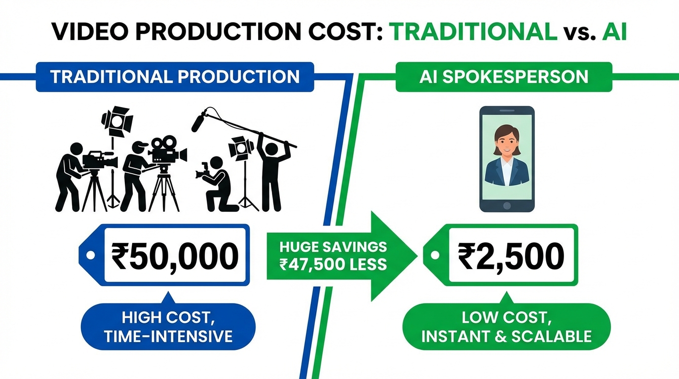 AI spokesperson ROI benchmarks for Indian local ads