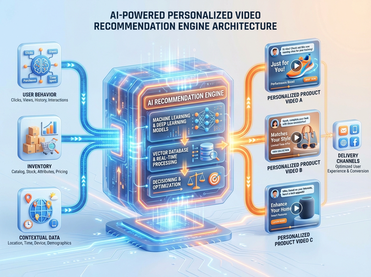Shoppable video cross-selling automation illustration