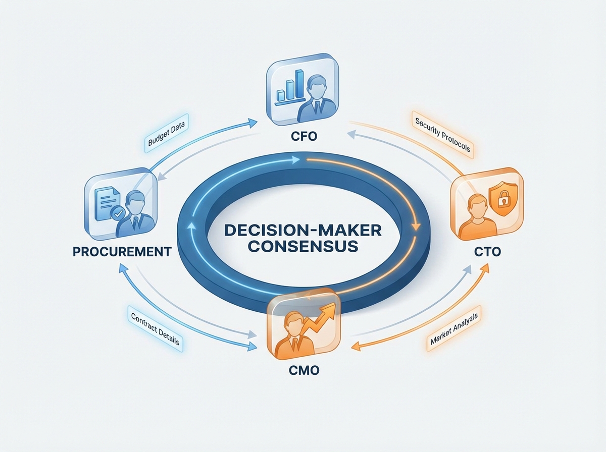Multi-stakeholder urgency mapping diagram for enterprise buying groups