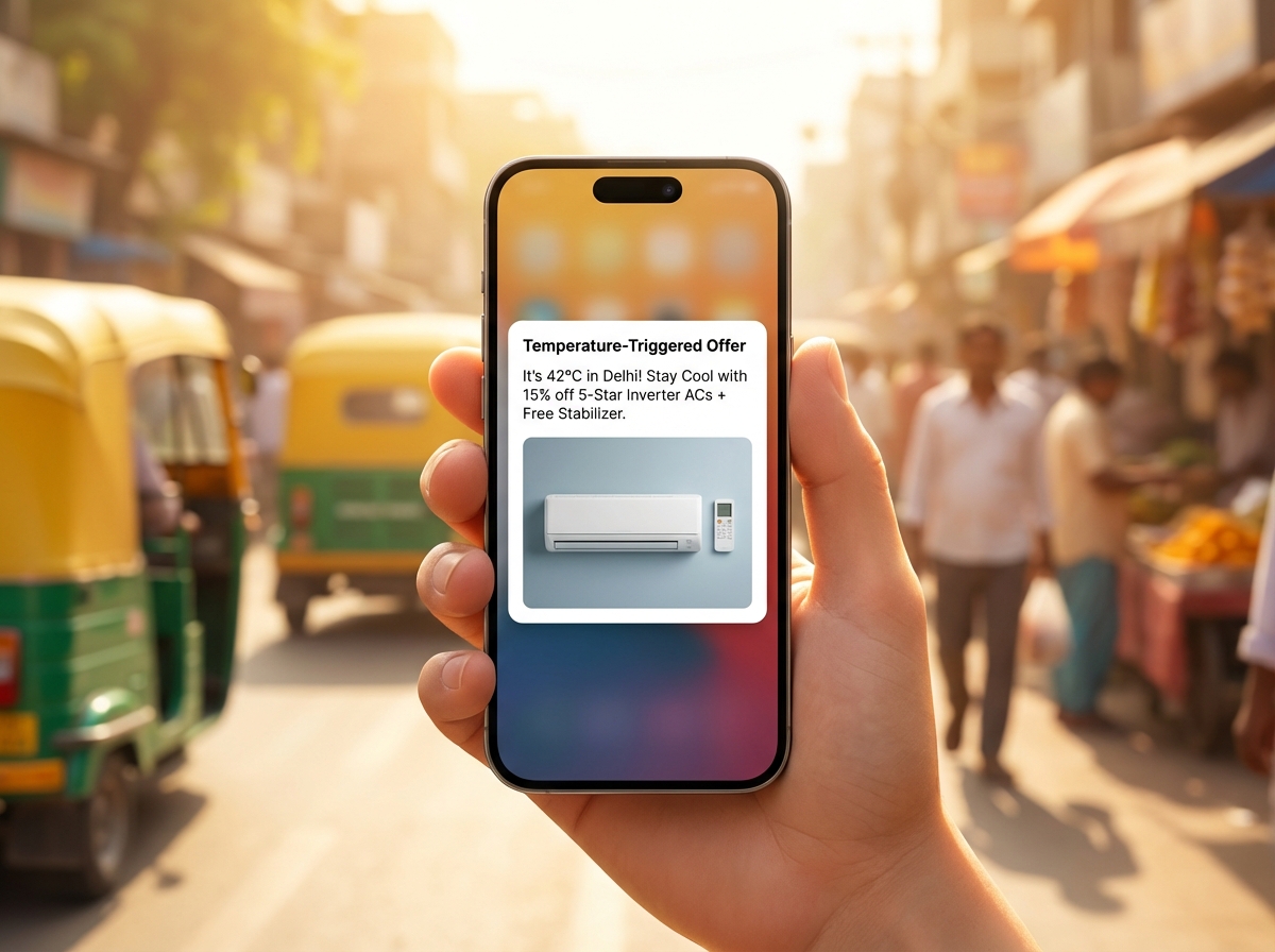 Temperature-triggered offers and personalization graphic