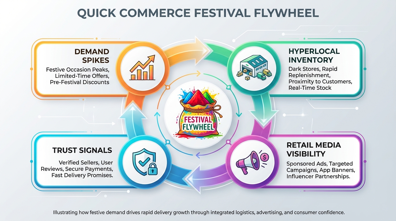 Holi quick commerce sales and demand visualization