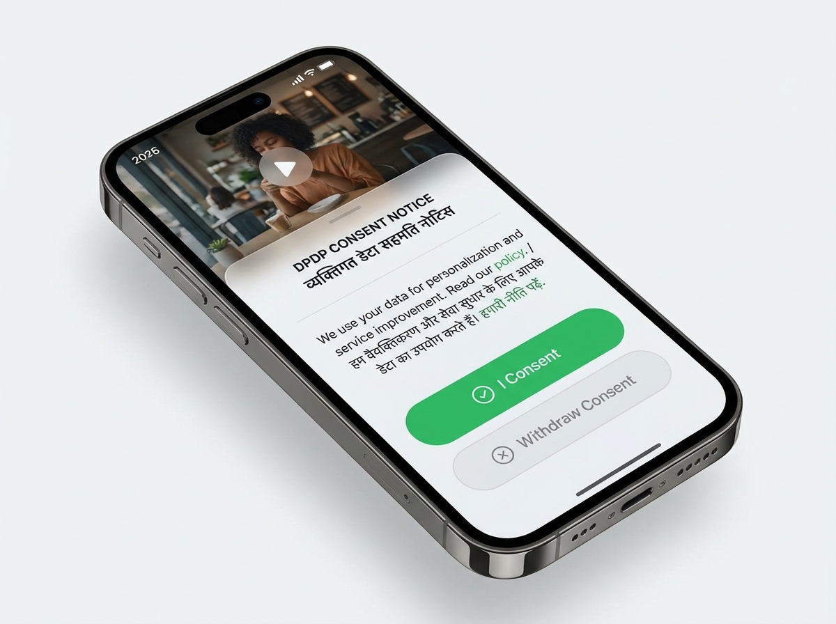 Example of prominent and persistent AI-generated disclosure placement in vertical video