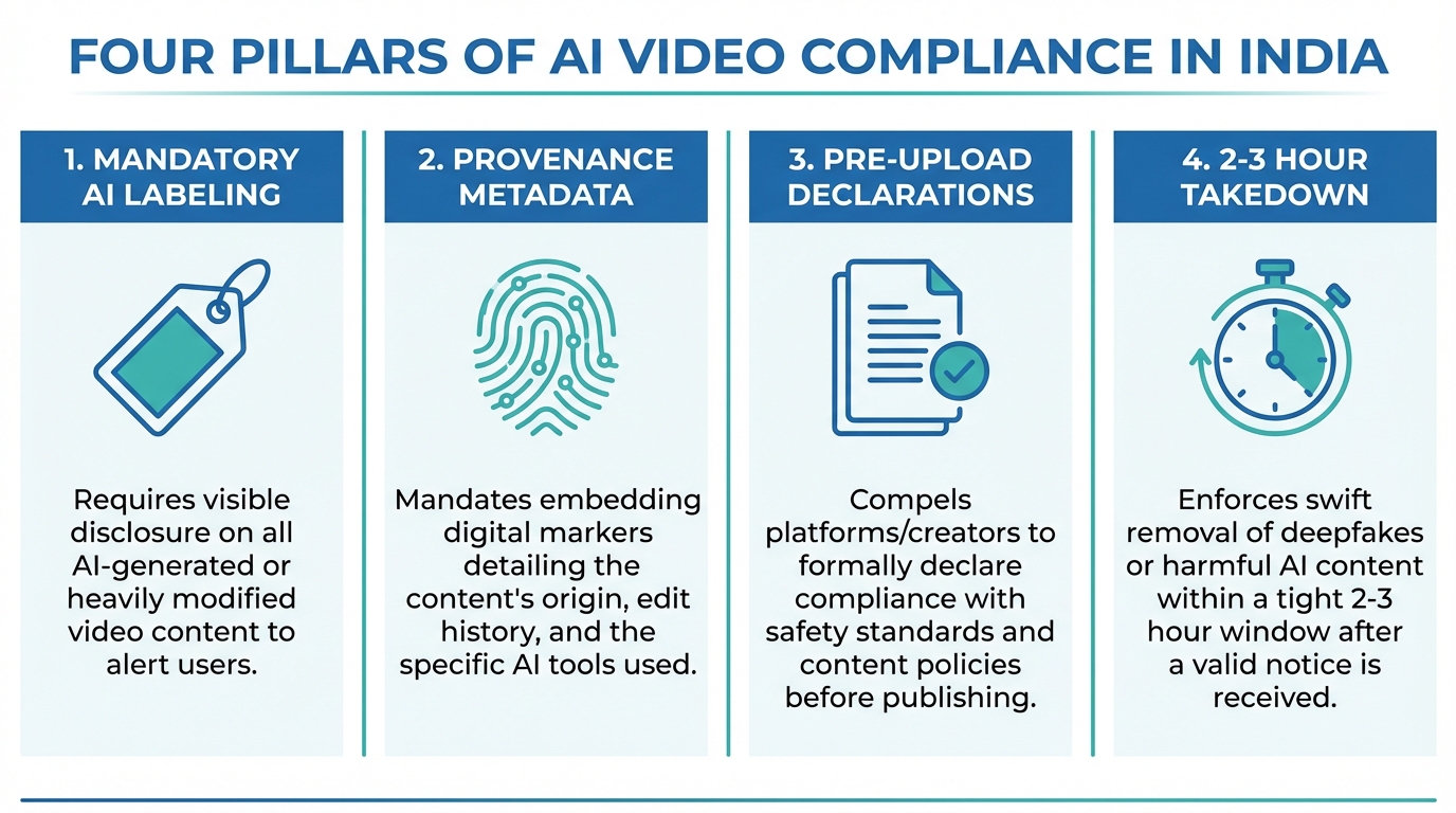 Diagram showing DPDP-compliant notice and consent flow for personalized AI video