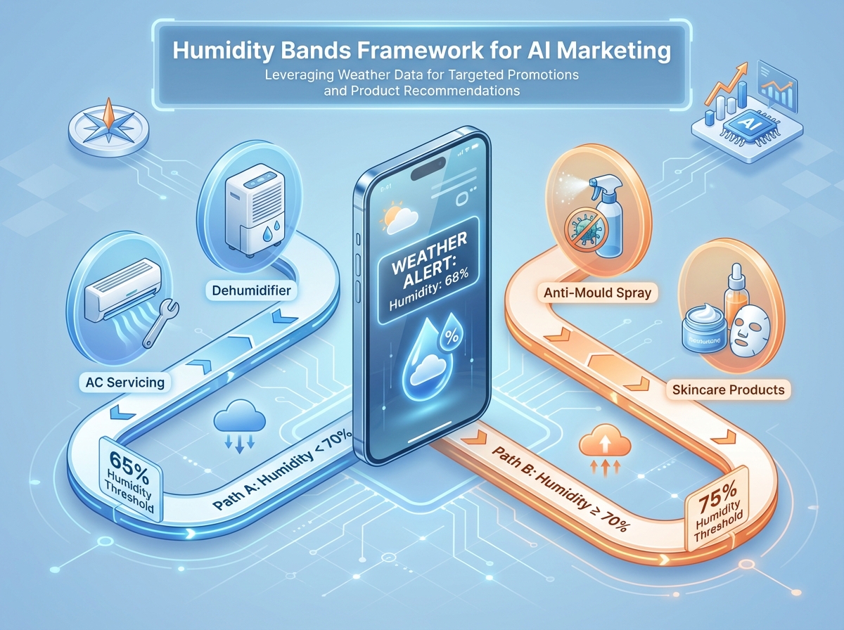 Dashboard showing pre-monsoon retail video personalization and weather triggers