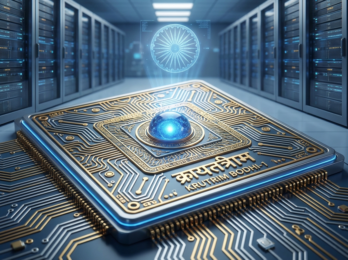 Diagram illustrating India’s sovereign text-to-video pipeline powered by Bhashini and Krutrim