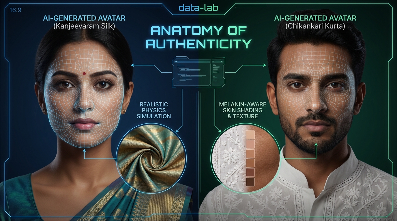 Workflow screenshot showing selfie-to-avatar creation steps in Studio by TrueFan AI