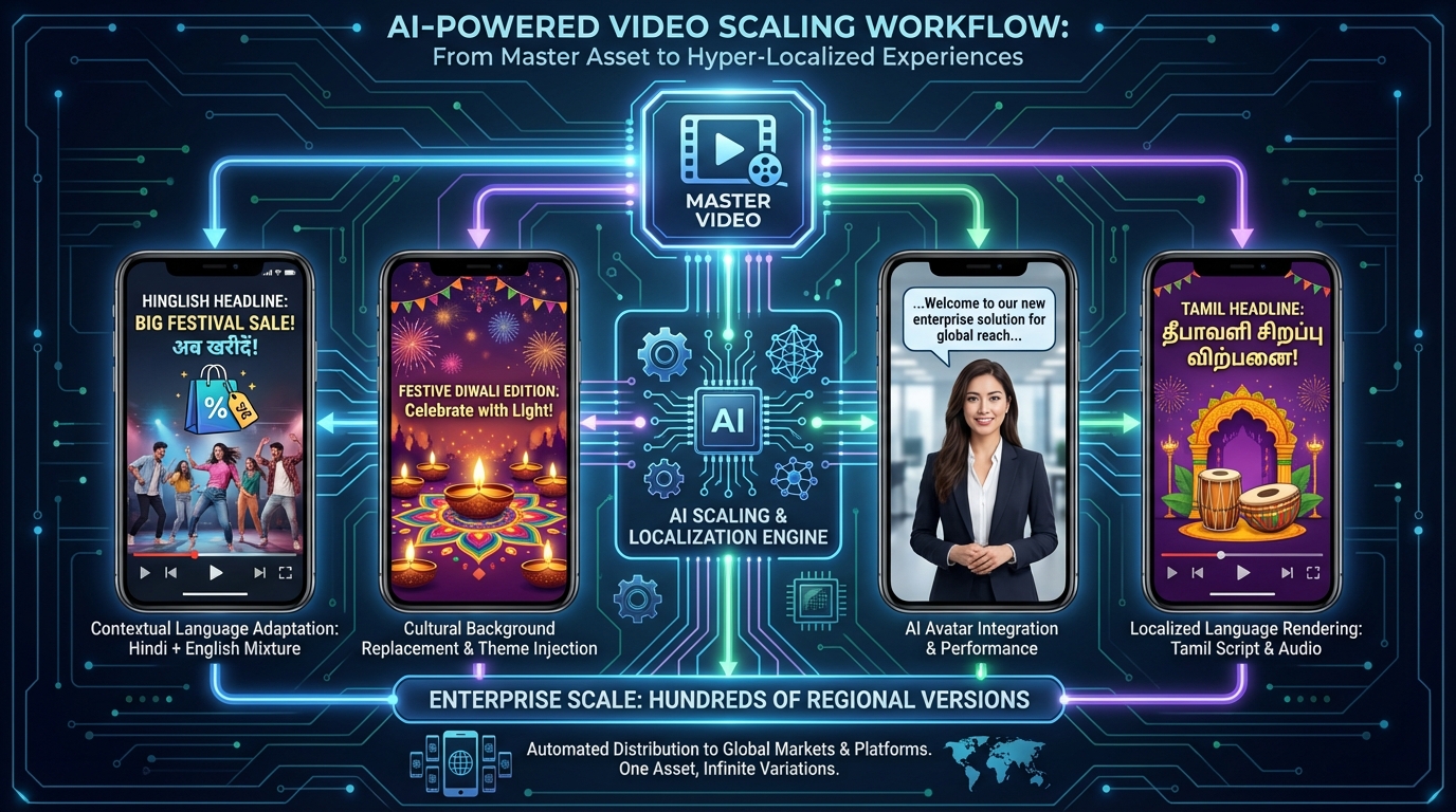Short-form video hooks India graphic