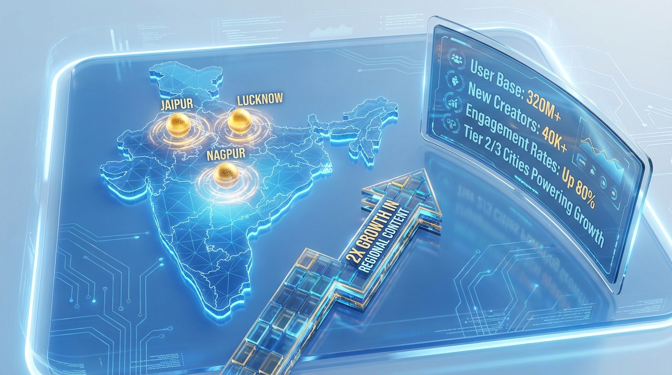 Chart illustrating Hinglish and vernacular video growth across India