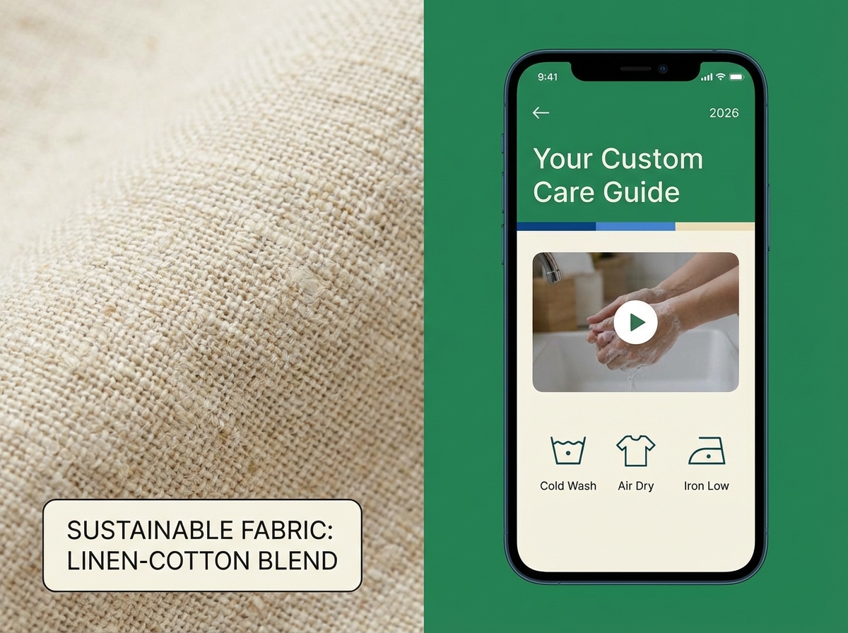 Personalized circular fashion care video workflow illustration