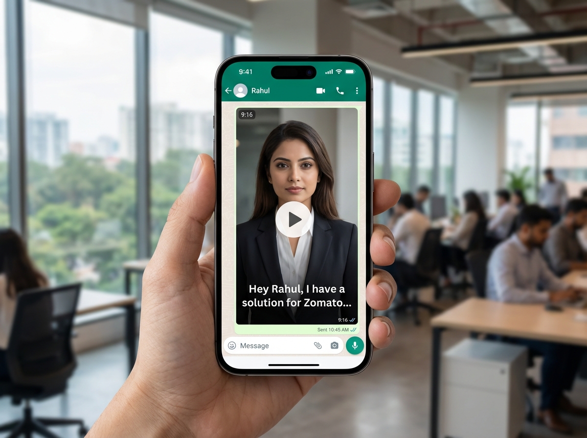 WhatsApp-first B2B outreach cadence diagram