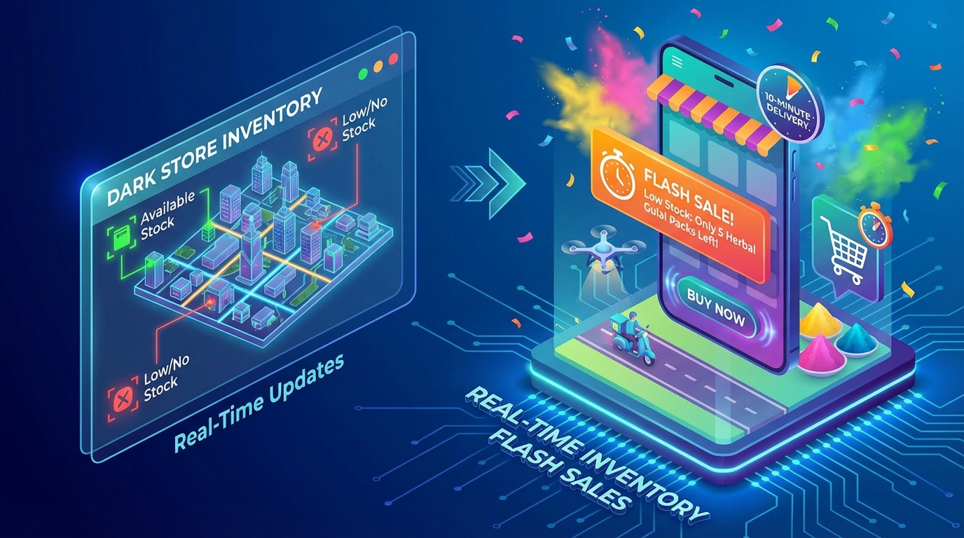 Hyperlocal Holi quick commerce video personalization example