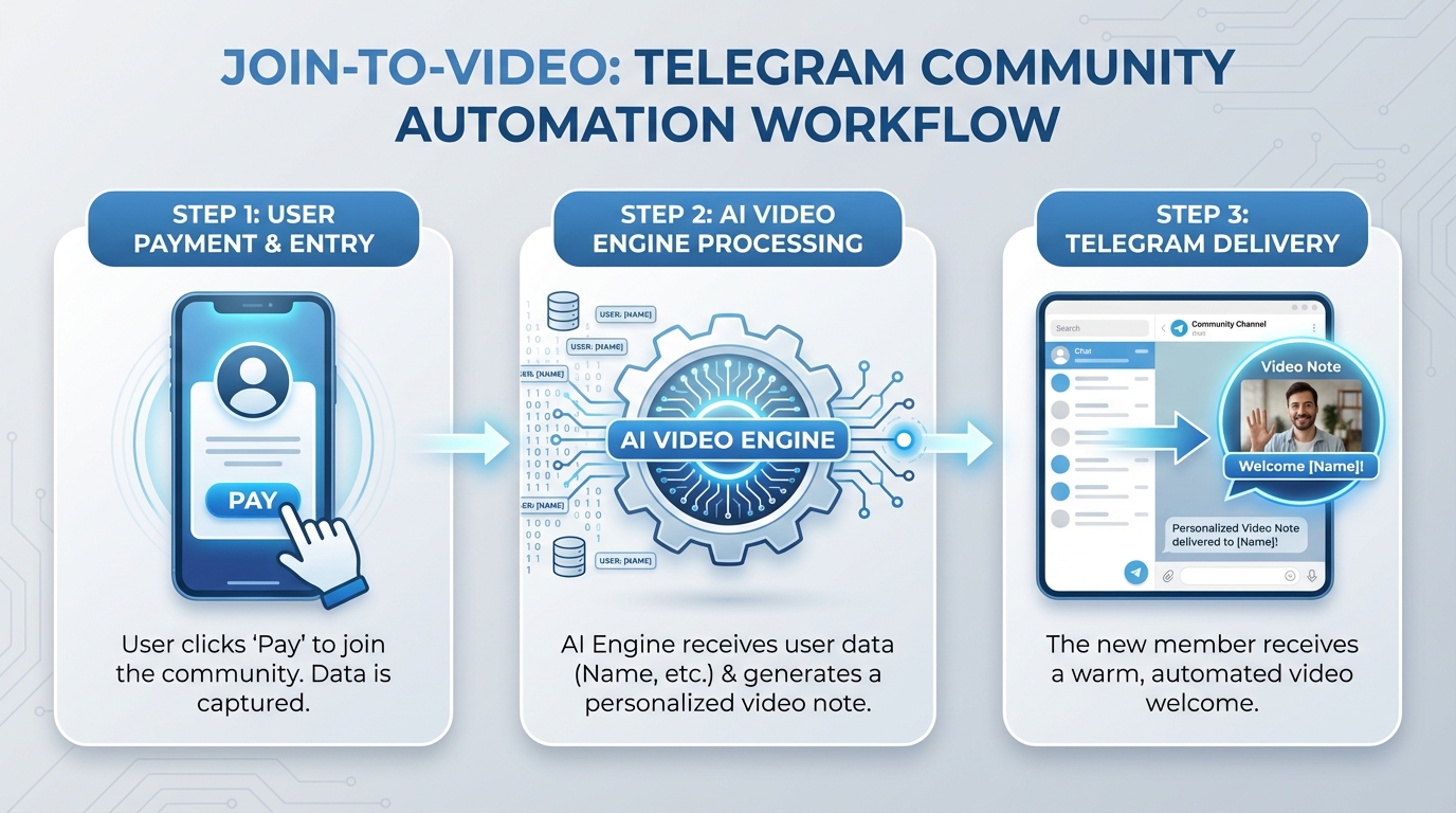 AI video automation workflow illustration