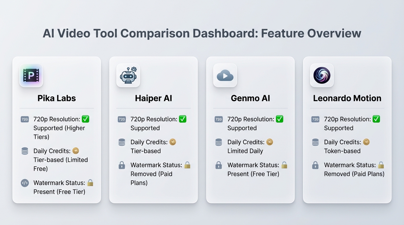 AI video tools comparison graphic
