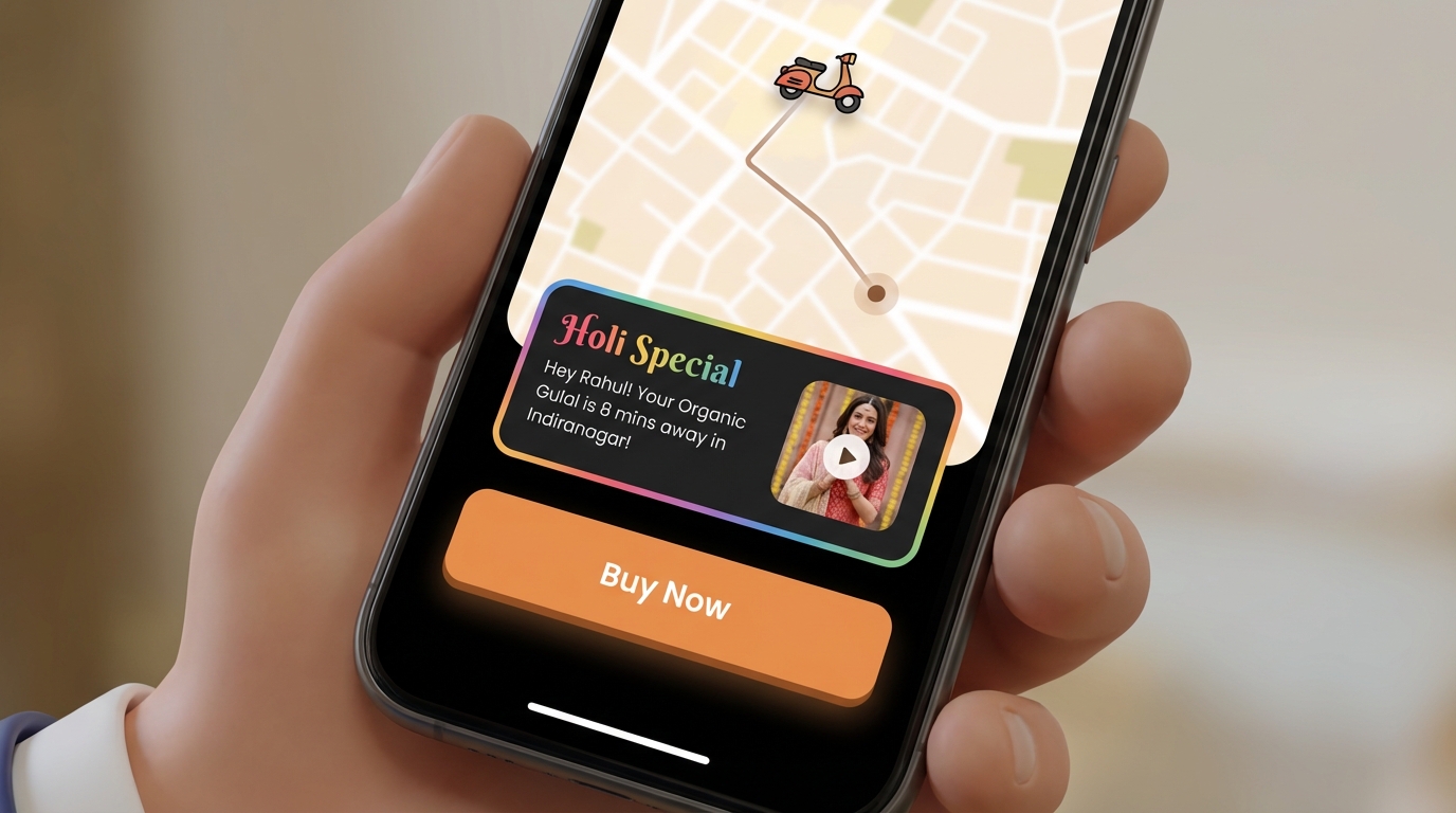 Hyperlocal Holi quick commerce promotion with 10-minute delivery focus
