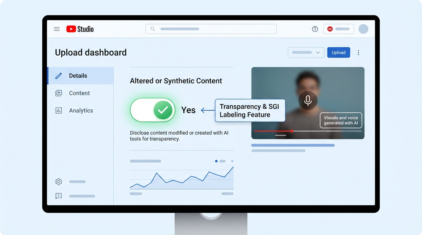 Illustration showing YouTube AI monetization compliance