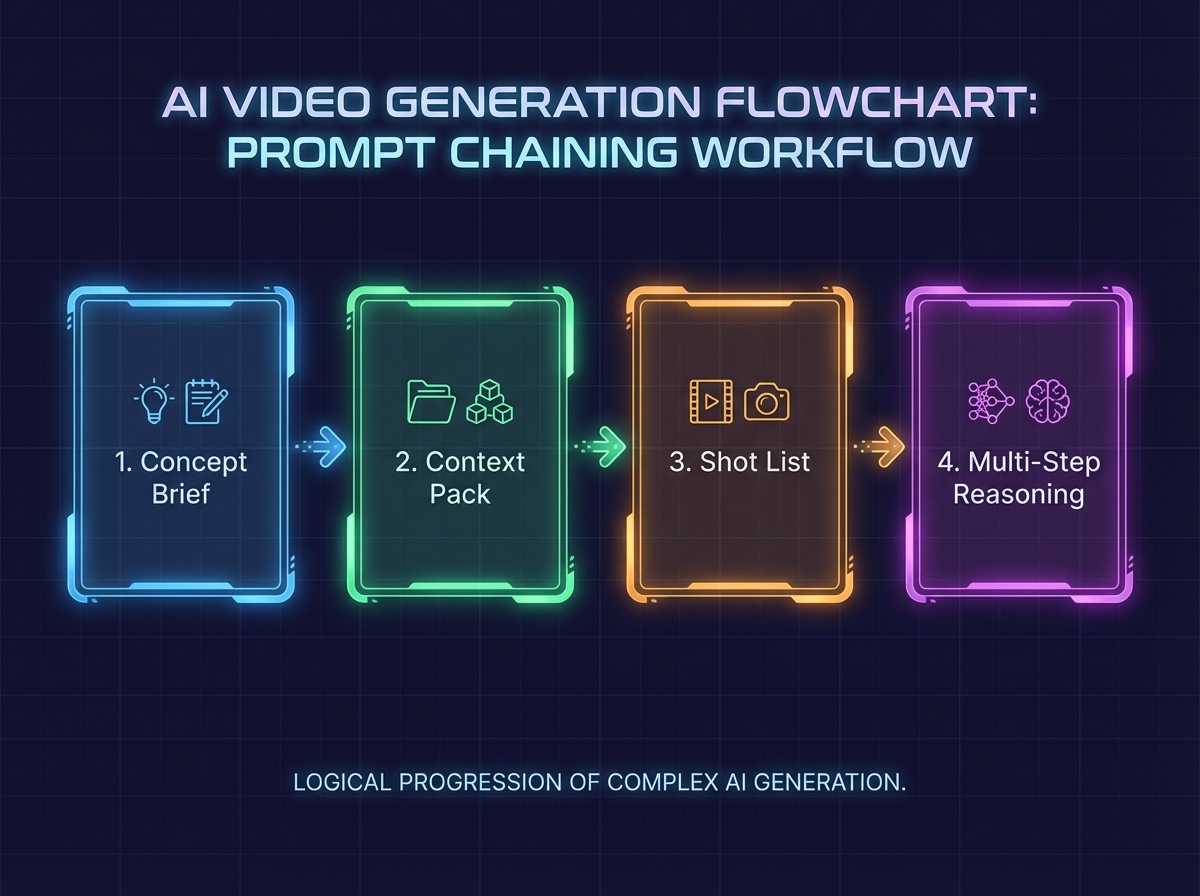 AI video production workflow and prompt chaining