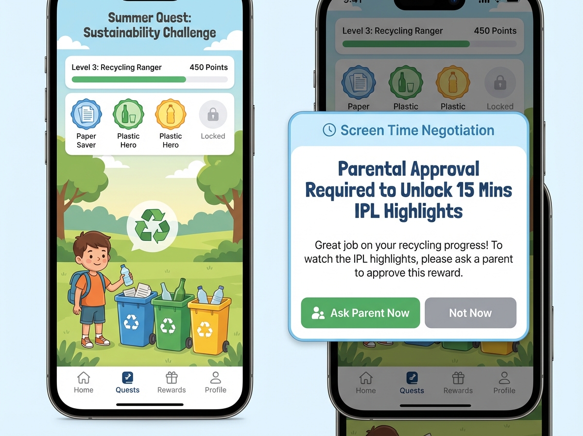 Child and parent co-viewing a personalized video during IPL 2026